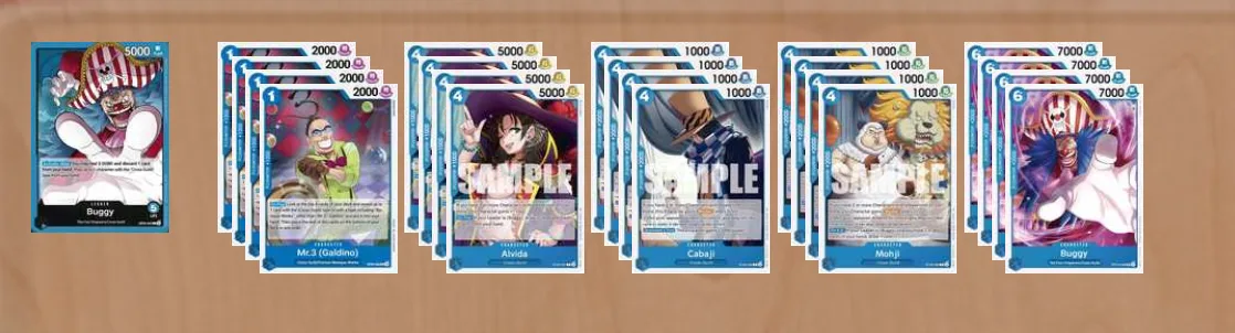 The counters: Galdino, Alvida (4), Cabaji, Mohji, Buggy (6)